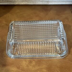 Clear Glass  covered Butter Dish, Used , good condition